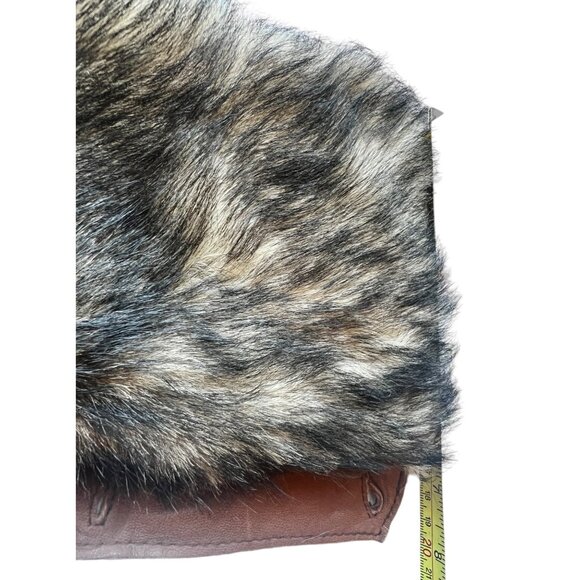 Fox Fur Collar Leather Backing Buttonholes Vintage - Picture 8 of 12